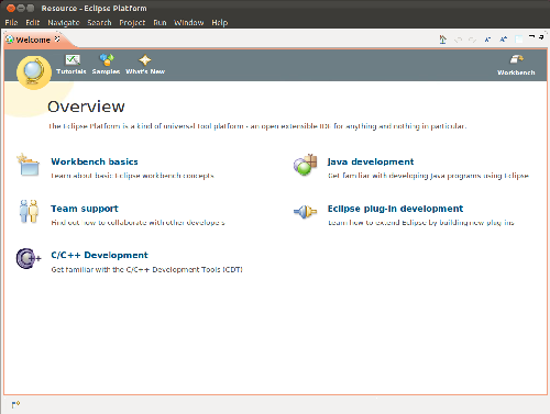 Eclipse Main Screen